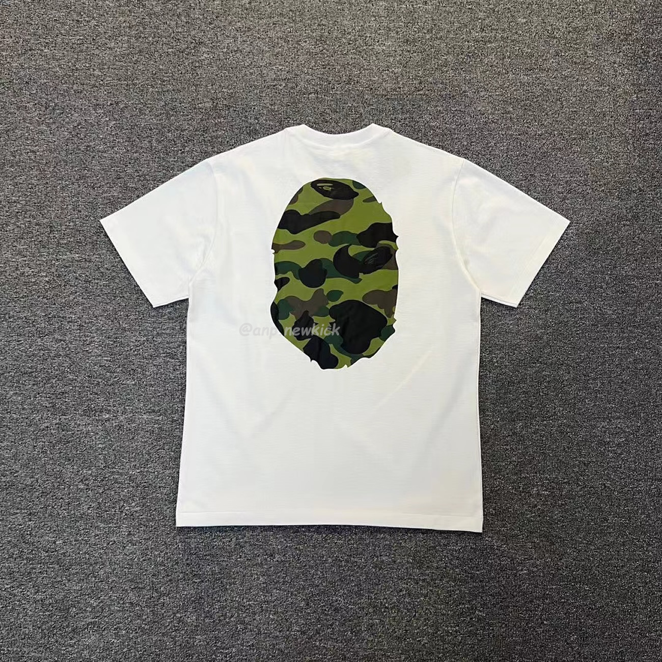 Bape Color Camo Big Ape Head Tee White Black White Green (15) - newkick.vip